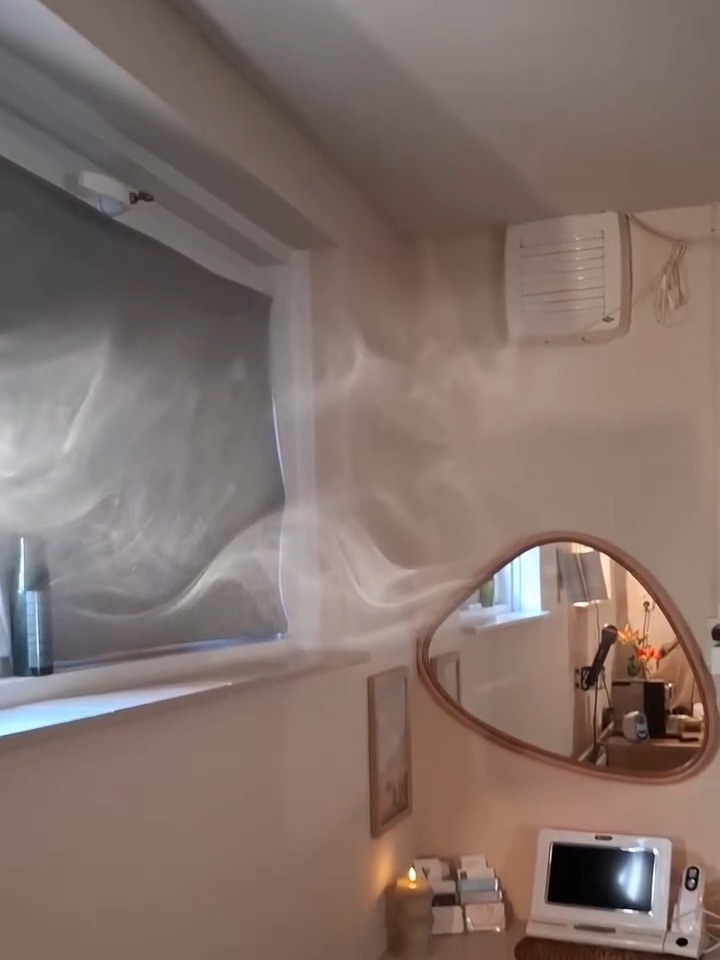 Nevel van de diffuser voor het raam, een organische spiegel en een kaars